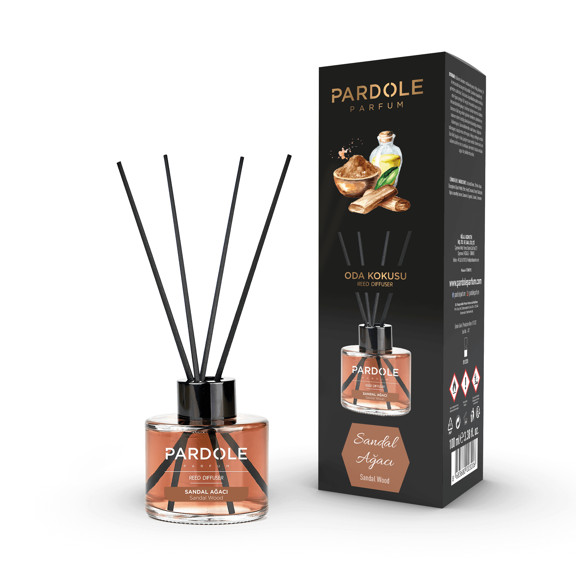 Geurstokjes Sandalwood 145ML - Pardole Parfum